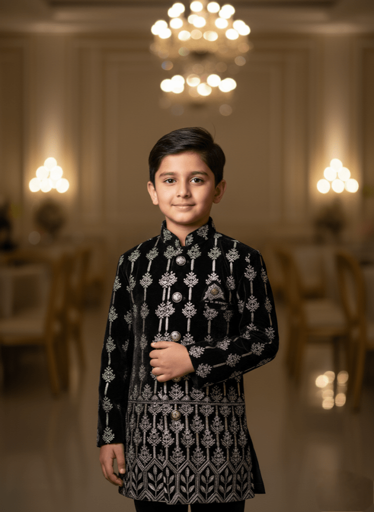 Velvet Noir Heritage Bandhgala