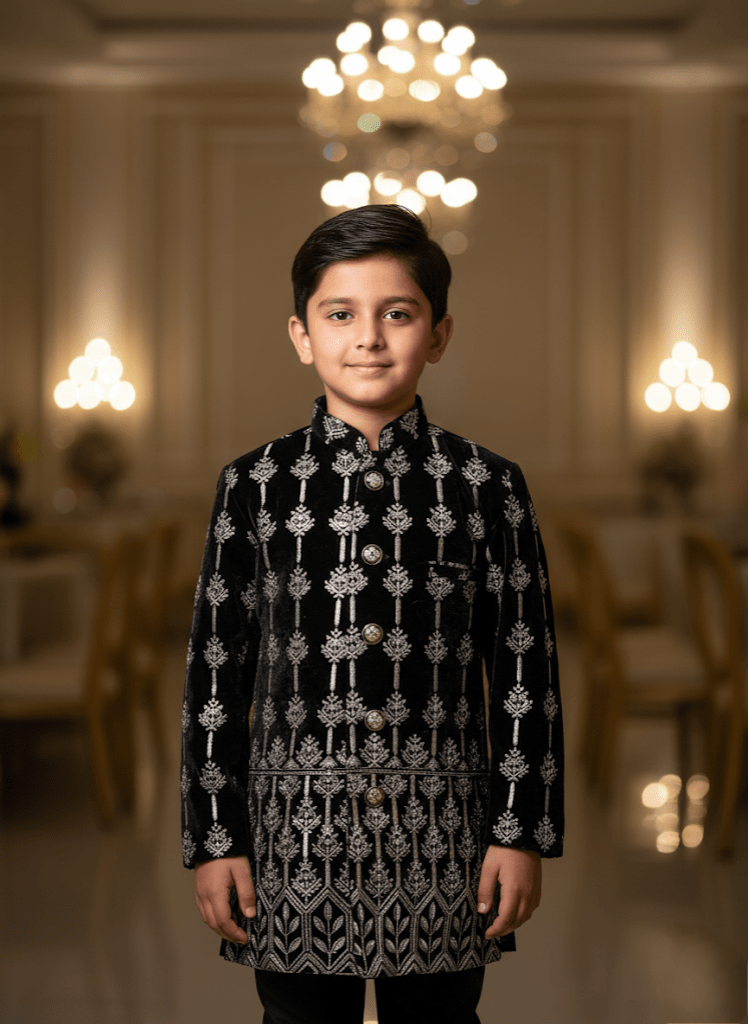 Velvet Noir Heritage Bandhgala
