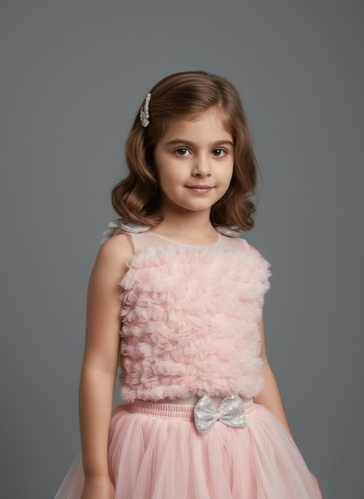 Blush Ballerina Crop Skirt Set