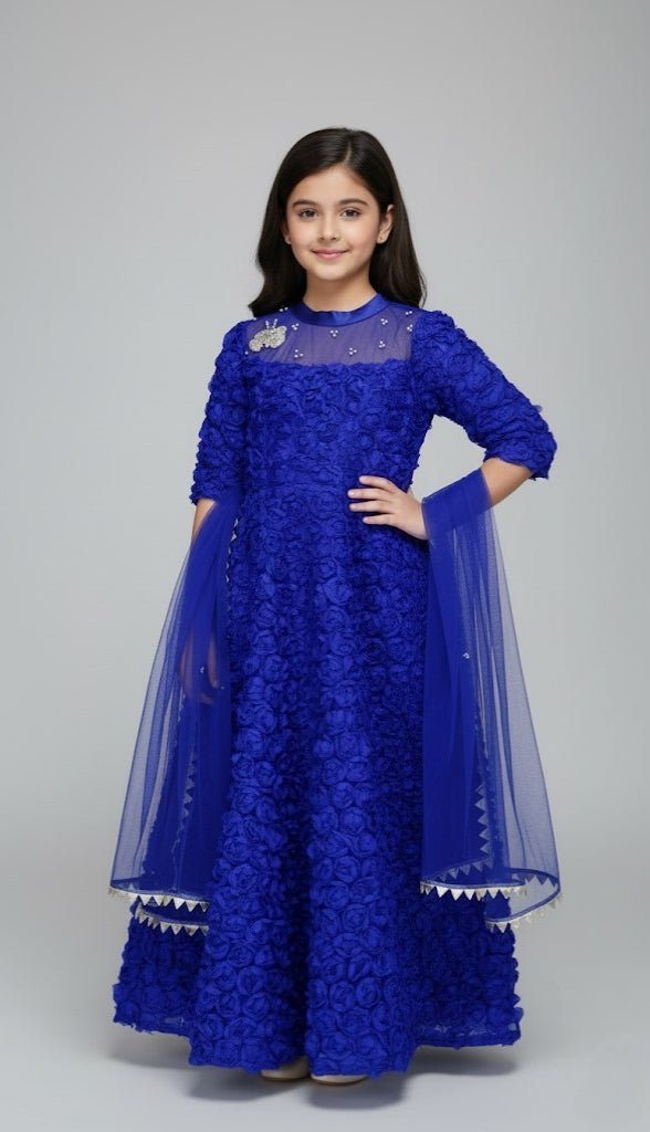 Royal Sapphire Rosette Gown