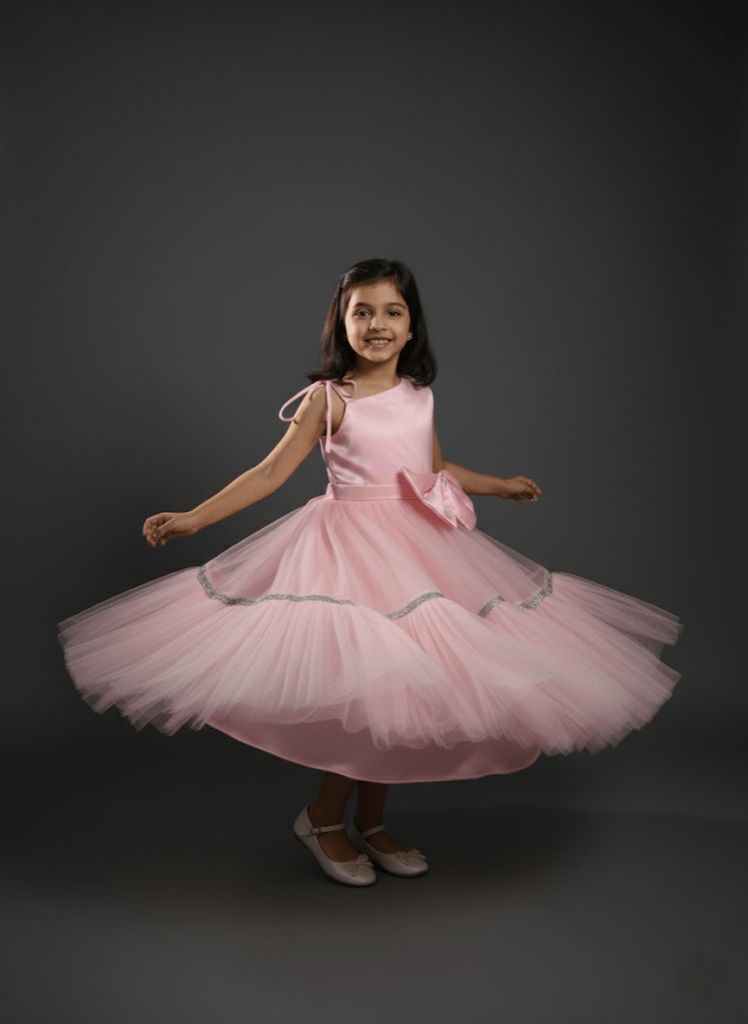 The Rose Quartz One-Shoulder Ballerina Gown