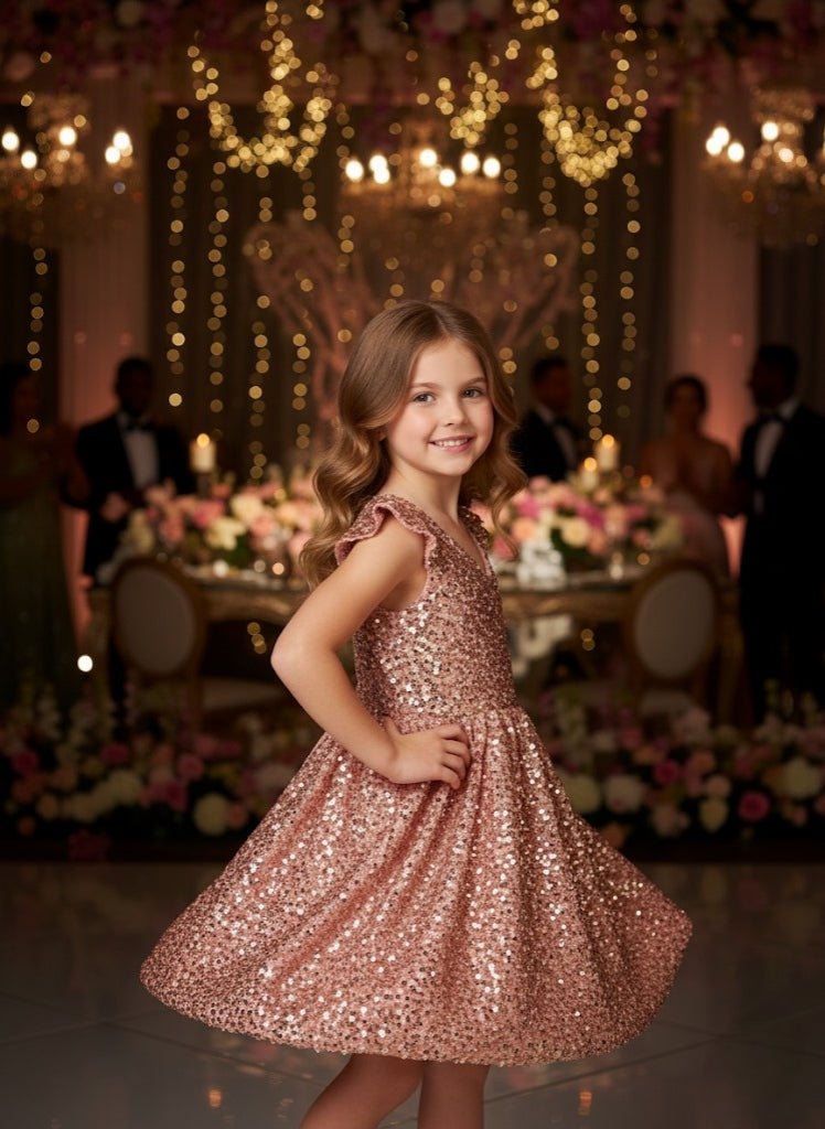The Rose Gold Sequin Starlight Dress