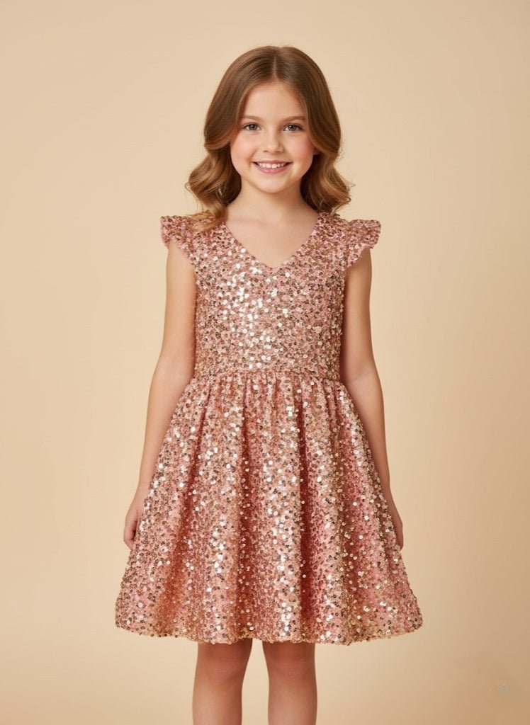 The Rose Gold Sequin Starlight Dress