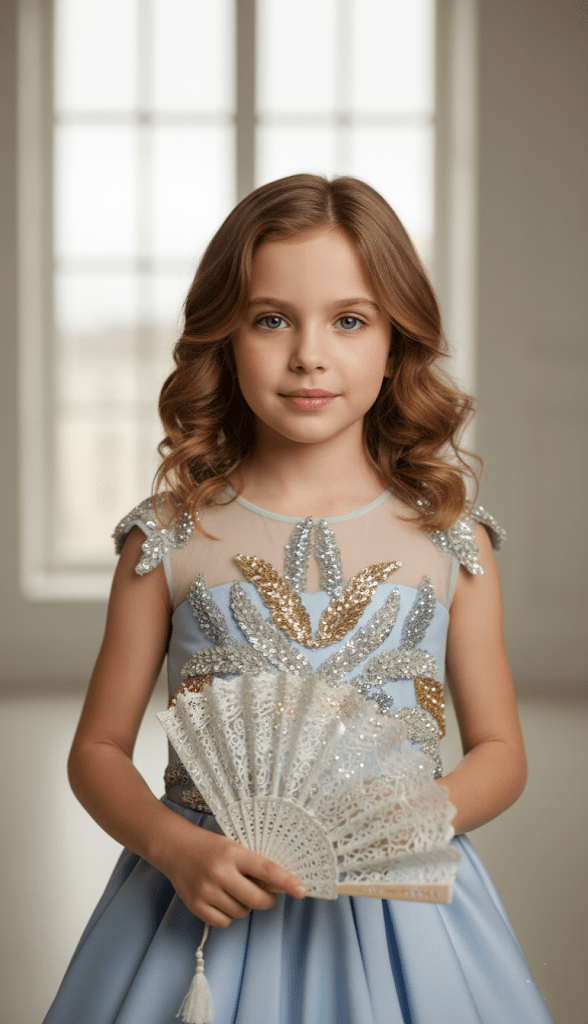 The Celestial Blue Brocade Gown