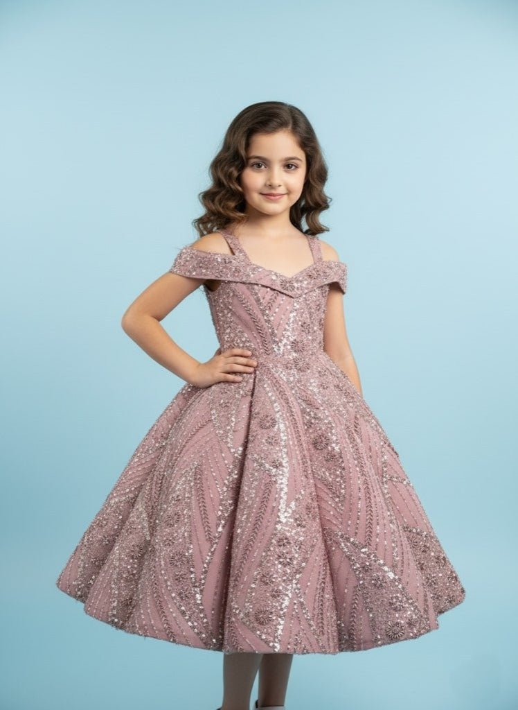 The Dusty Rose Sequins Ballerina Gown