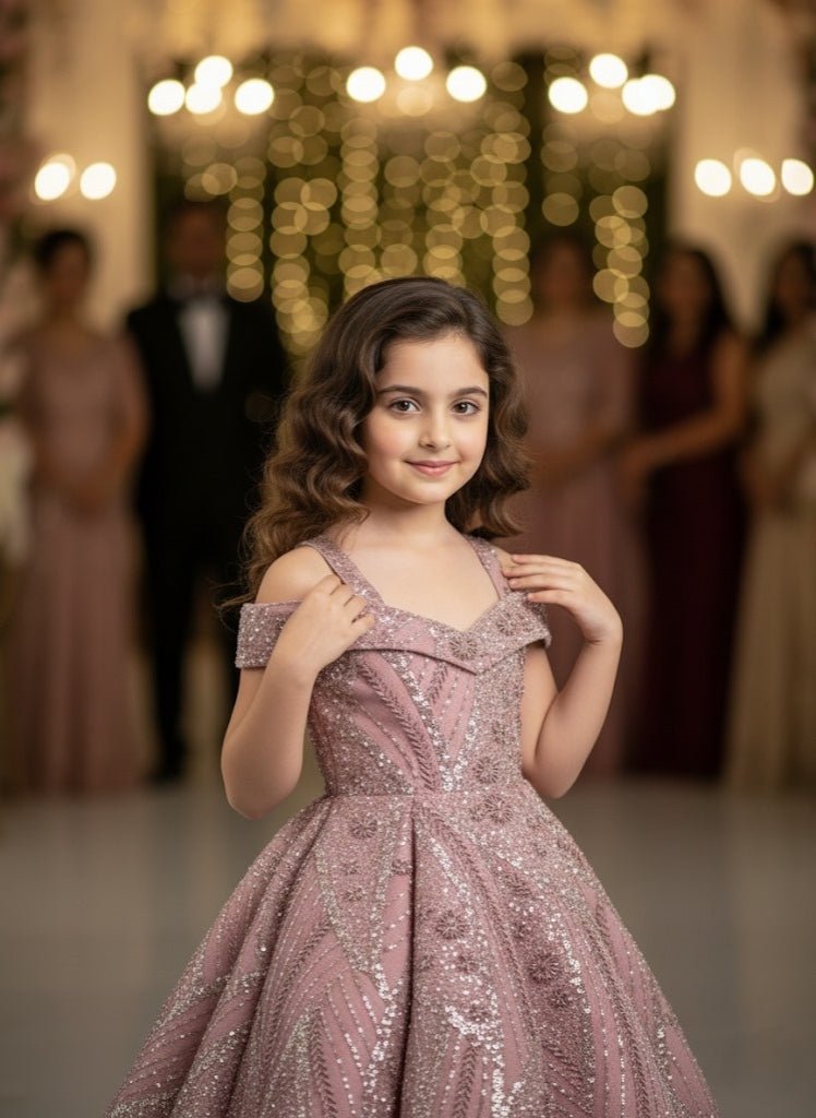The Dusty Rose Sequins Ballerina Gown