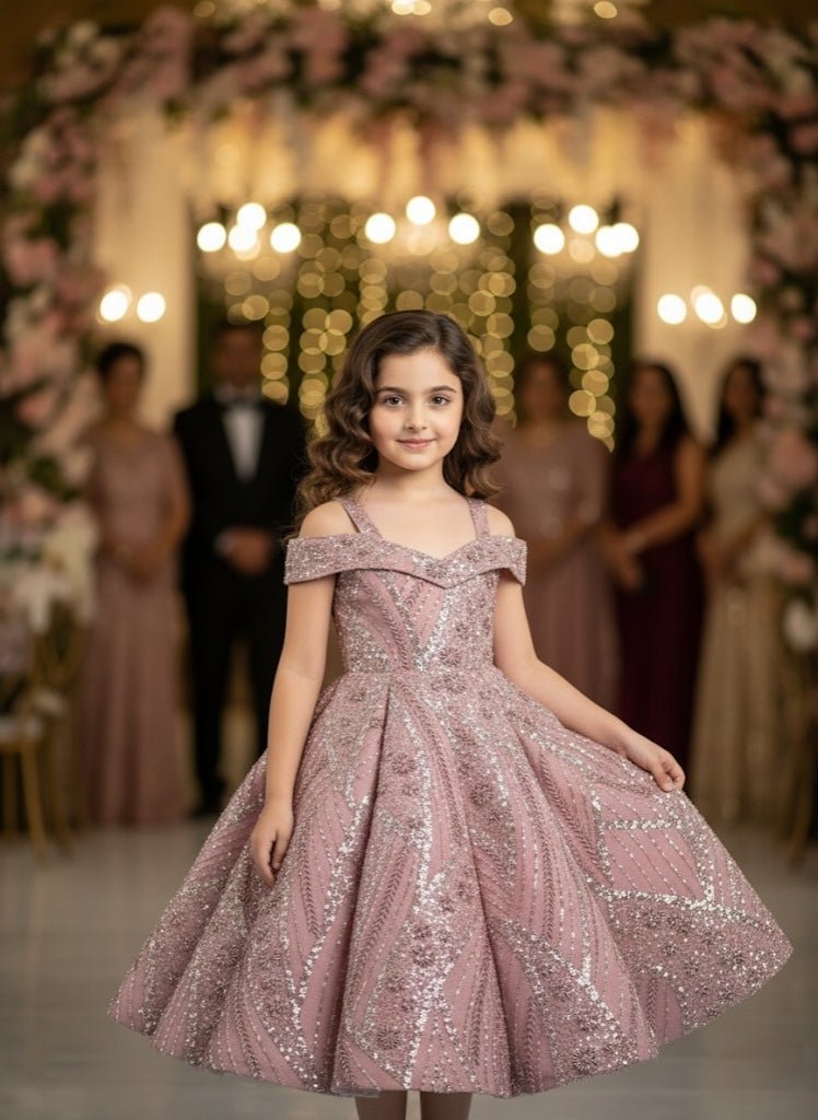 The Dusty Rose Sequins Ballerina Gown