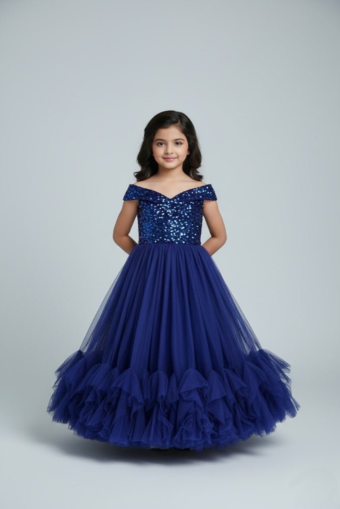 The Sapphire Cascade Ball Gown