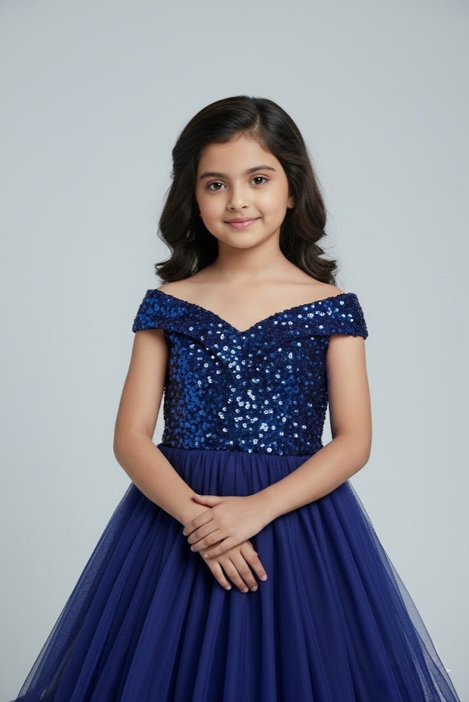 The Sapphire Cascade Ball Gown