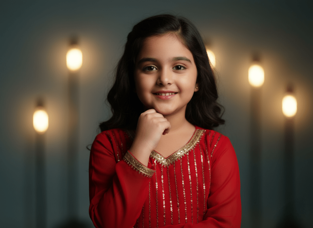 The Ruby Red Gota Sharara Set