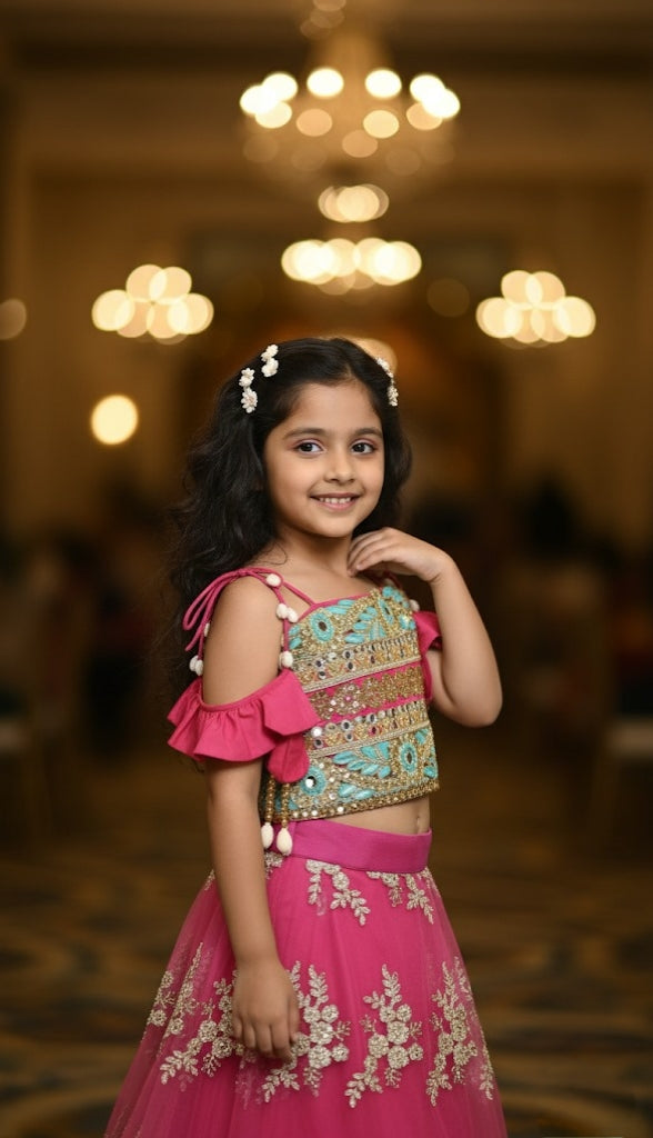 Gulabi Noor Lehenga Set