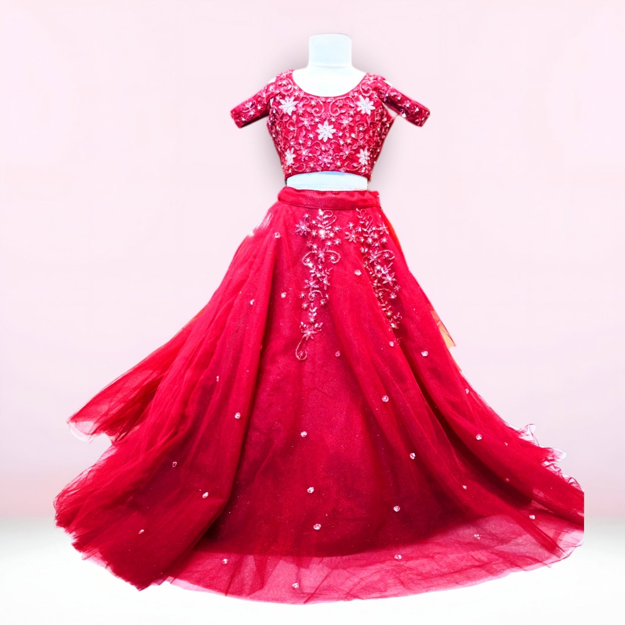 The Crimson Bloom Lehengha
