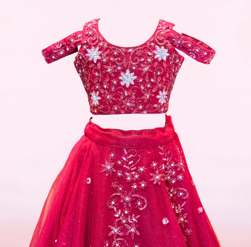 The Crimson Bloom Lehengha
