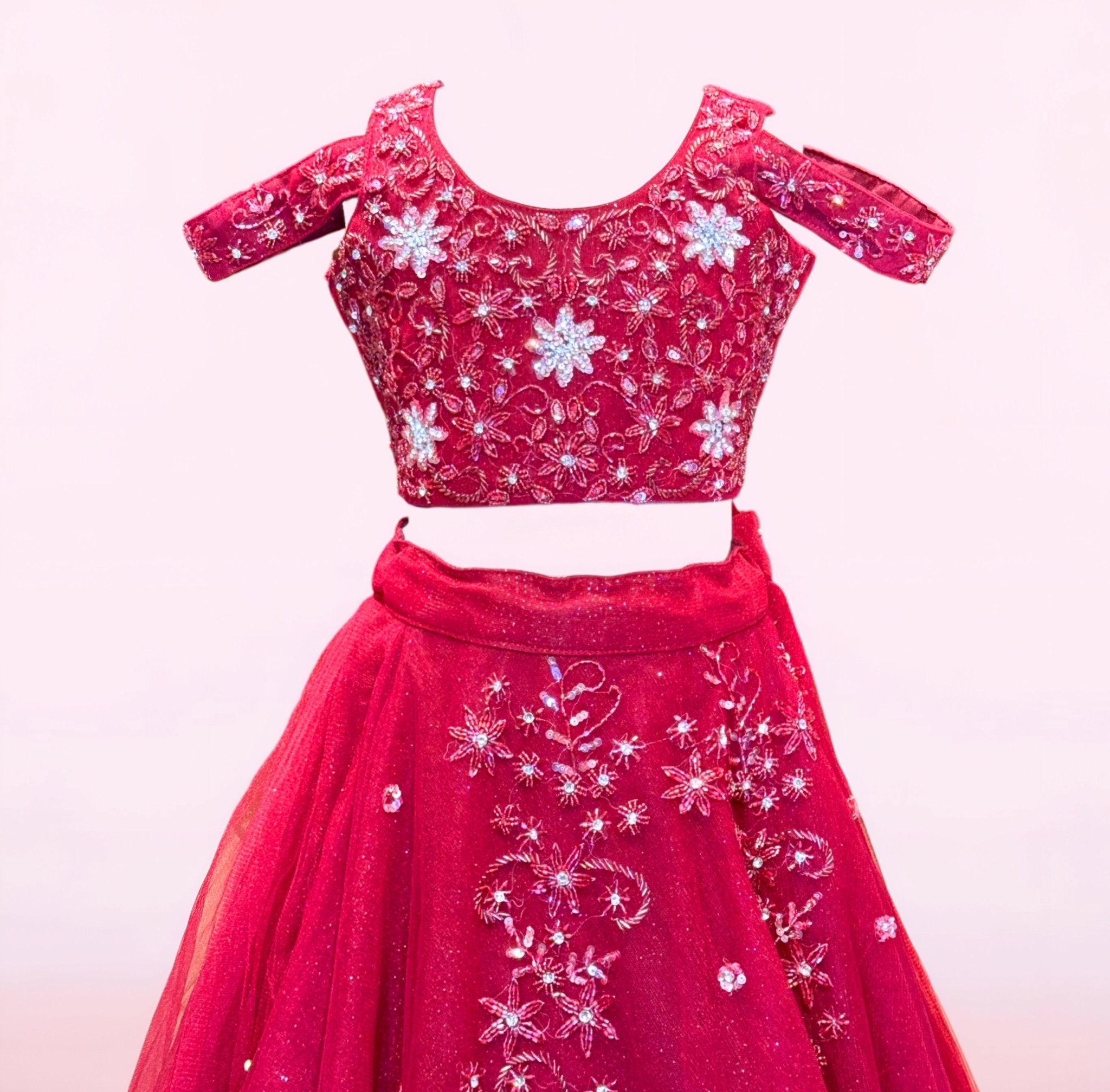 The Crimson Bloom Lehengha
